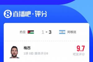 替补登场射进点球！14000位网友评价梅西9.7分：你们现在的地位仍属于我