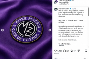马塞洛公布成立Doze Madrid足球俱乐部,球队名称向皇马球衣号码致敬