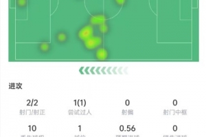 佩佩表现数据：射门2次命中2球，传球准确率93%，评分8.1分
